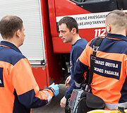Prie&scaron;gaisrinės pratybos Seimo rūmuose