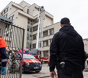 Prie&scaron;gaisrinės pratybos Seimo rūmuose