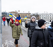 Ukrainos vienybės dienos minėjimas ant Mindaugo tilto