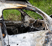 Rusų raketos susprogdintas automobilis Niujorke, Ukrainoje