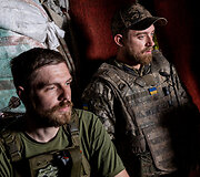 Ukrainos karių pozicija fronto linijoje Niujorke, Ukrainoje