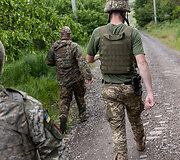 Ukrainos karių pozicija fronto linijoje Niujorke, Ukrainoje