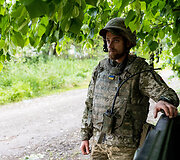 Ukrainos karių pozicija fronto linijoje Niujorke, Ukrainoje