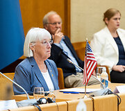 Seimo pirmininkė Viktorija Čmilytė-Nielsen susitiko su JAV Senato delegacija