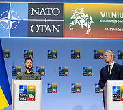 Volodymyro Zelenskio spaudos konferencija NATO vir&scaron;ūnių susitikime Vilniuje