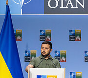 Volodymyro Zelenskio spaudos konferencija NATO vir&scaron;ūnių susitikime Vilniuje