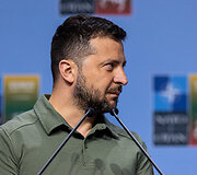 Volodymyro Zelenskio spaudos konferencija NATO vir&scaron;ūnių susitikime Vilniuje