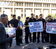 Vie&scaron;ojo saugumo tarnybos (VST) pareigūnų protestas
