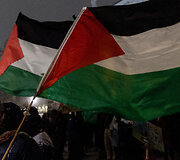 Protestas prie&scaron; nusikaltimus žmoni&scaron;kumui Palestinoje