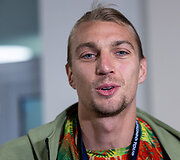 Tinklininkų Patriko Stankevičiaus ir Audriaus Kna&scaron;o sutikimas oro uoste