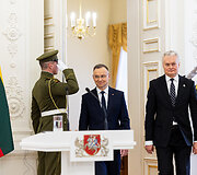 Gitano Nausėdos ir Lenkijos Prezidento Andrzejaus Dudos spaudos konferencija