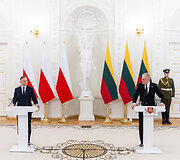 Gitano Nausėdos ir Lenkijos Prezidento Andrzejaus Dudos spaudos konferencija