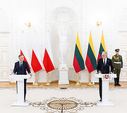 Gitano Nausėdos ir Lenkijos Prezidento Andrzejaus Dudos spaudos konferencija