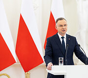 Gitano Nausėdos ir Lenkijos Prezidento Andrzejaus Dudos spaudos konferencija