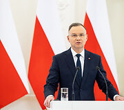 Gitano Nausėdos ir Lenkijos Prezidento Andrzejaus Dudos spaudos konferencija