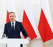 Gitano Nausėdos ir Lenkijos Prezidento Andrzejaus Dudos spaudos konferencija