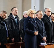 Gitanas Nausėda su Lenkijos Prezidentu Andrzejumi Duda dalyvauja &scaron;ventose mi&scaron;iose Katedroje