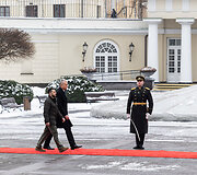 Prezidentūroje įvyko oficiali Ukrainos vadovo Volodymyro Zelenskio pasitikimo ceremonija