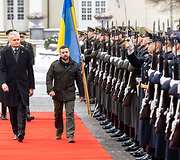 Prezidentūroje įvyko oficiali Ukrainos vadovo Volodymyro Zelenskio pasitikimo ceremonija