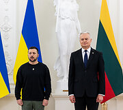 Prezidentūroje įvyko oficiali Ukrainos vadovo Volodymyro Zelenskio pasitikimo ceremonija