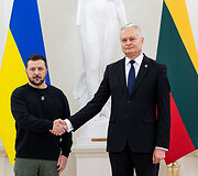 Prezidentūroje įvyko oficiali Ukrainos vadovo Volodymyro Zelenskio pasitikimo ceremonija