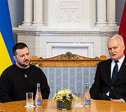 Prezidentūroje įvyko oficiali Ukrainos vadovo Volodymyro Zelenskio pasitikimo ceremonija