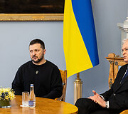 Prezidentūroje įvyko oficiali Ukrainos vadovo Volodymyro Zelenskio pasitikimo ceremonija