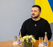 Prezidentūroje įvyko oficiali Ukrainos vadovo Volodymyro Zelenskio pasitikimo ceremonija