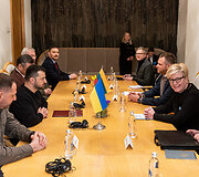 Ministrė Pirmininkė Ingrida &Scaron;imonytė susitiko su Ukrainos Prezidentu Volodymyru Zelenskiu