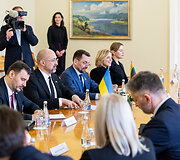 Gitanas Nausėda susitiko su Ukrainos Ministru Pirmininku Denysu &Scaron;myhaliu