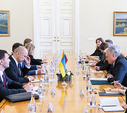 Gitanas Nausėda susitiko su Ukrainos Ministru Pirmininku Denysu &Scaron;myhaliu