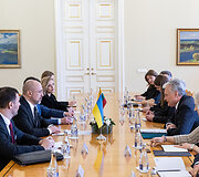 Gitanas Nausėda susitiko su Ukrainos Ministru Pirmininku Denysu &Scaron;myhaliu