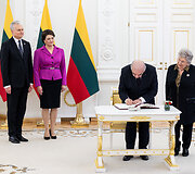 Gitanas Nausėda, Diana Nausėdienė, George Vella, Miriam Vella