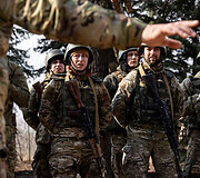 Ukrainos 3-iosios atskiros &scaron;turmo brigados naujų karių mokymai