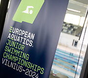 Europos jaunimo plaukimo čempionato Vilniuje pristatymas