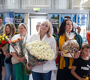 Paryžiaus olimpinėse žaidynėse bronzos medalį i&scaron;kovojusios Viktorijos Senkutės sutikimas Vilniuje