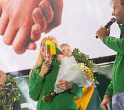 Olimpiečių sutikimas prie Baltojo tilto