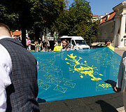Dainų &scaron;ventės vėliavos pakėlimo ceremonija