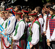 Dainų &scaron;ventės vėliavos pakėlimo ceremonija