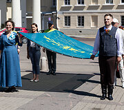 Dainų &scaron;ventės vėliavos pakėlimo ceremonija