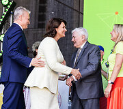 Gitanas Nausėda, Diana Nausėdienė, Valdas Adamkus 
