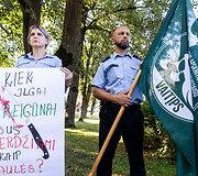 Lietuvos teisėsaugos pareigūnų federacijai priklausančių profesinių sąjungų piketas