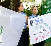 Lietuvos teisėsaugos pareigūnų federacijai priklausančių profesinių sąjungų piketas