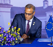 Europos Tarybos pagrindų konvencijos dėl dirbtinio intelekto, žmogaus teisių, demokratijos ir teisinės valstybės sutarties pasira&scaron;ymas