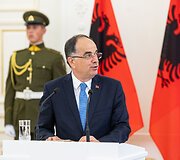 Gitano Nausėdos ir Albanijos Prezidento Bajram Begaj spaudos konferencija