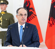 Gitano Nausėdos ir Albanijos Prezidento Bajram Begaj spaudos konferencija