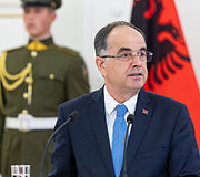 Gitano Nausėdos ir Albanijos Prezidento Bajram Begaj spaudos konferencija