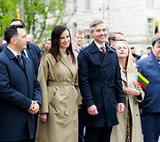 I&scaron;kilminga Europos Sąjungos vėliavos pakėlimo ceremonija Luki&scaron;kių aik&scaron;tėje Vilniuje