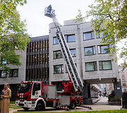 Sostinės centre prie Vyriausybės vyko planuotos institucijų pratybos