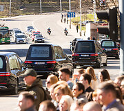 Pratybose žuvusių Jungtinių Amerikos Valstijų karių pagerbimo ir i&scaron;lydėjimo ceremonija Vilniuje